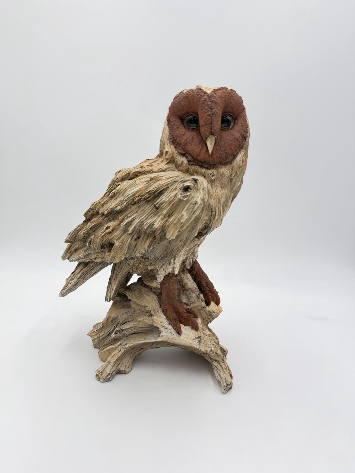 Large Barn Owl Driftwood Look Garden Statue Garden Hota Artful