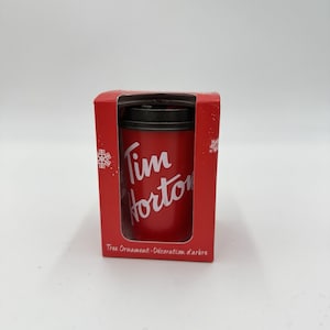 TIM HORTONS Christmas Tree Ornament Red To Go Takeout Coffee Cup 2019 New