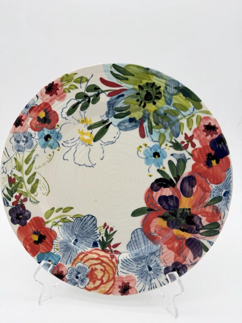 Anthropologie Art Pottery Sissinghurst Castle Estudio Flores Dinner Plate 10.5” image 1