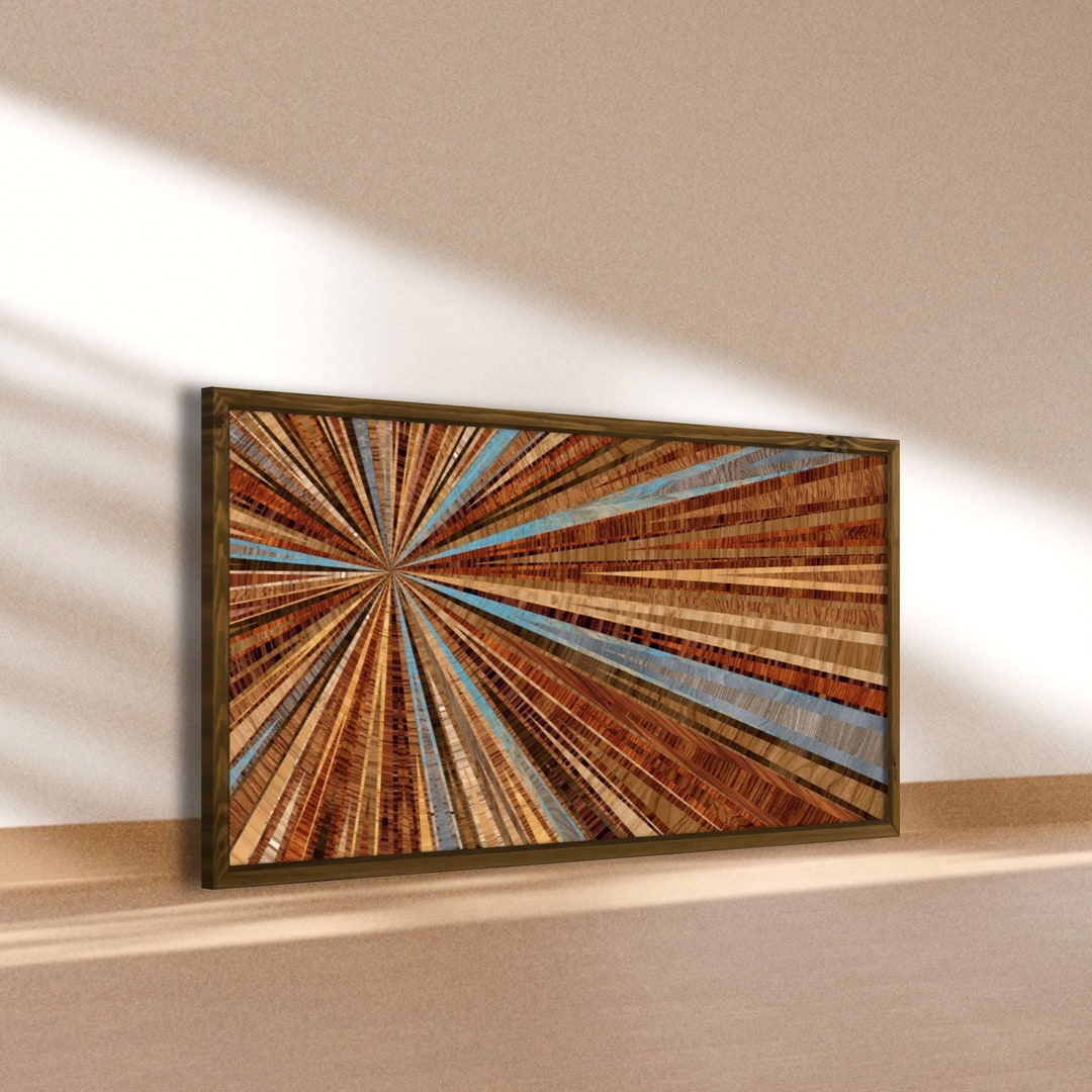 Boho Wall Art Wood Print, Large Wall Decor for Living Room, Mid Century ...