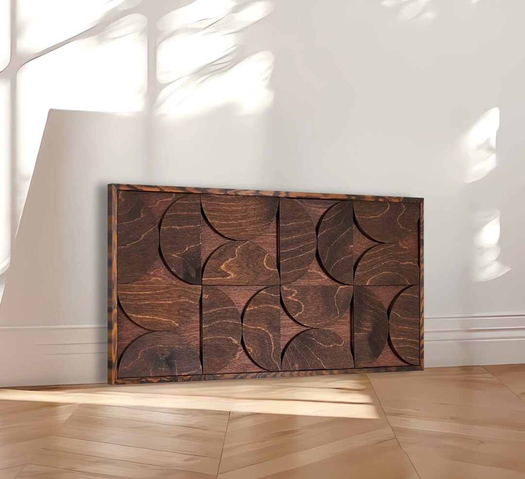 Mid Century Modern Wood Wall Art Large Wall Decor Over the Bed Extra