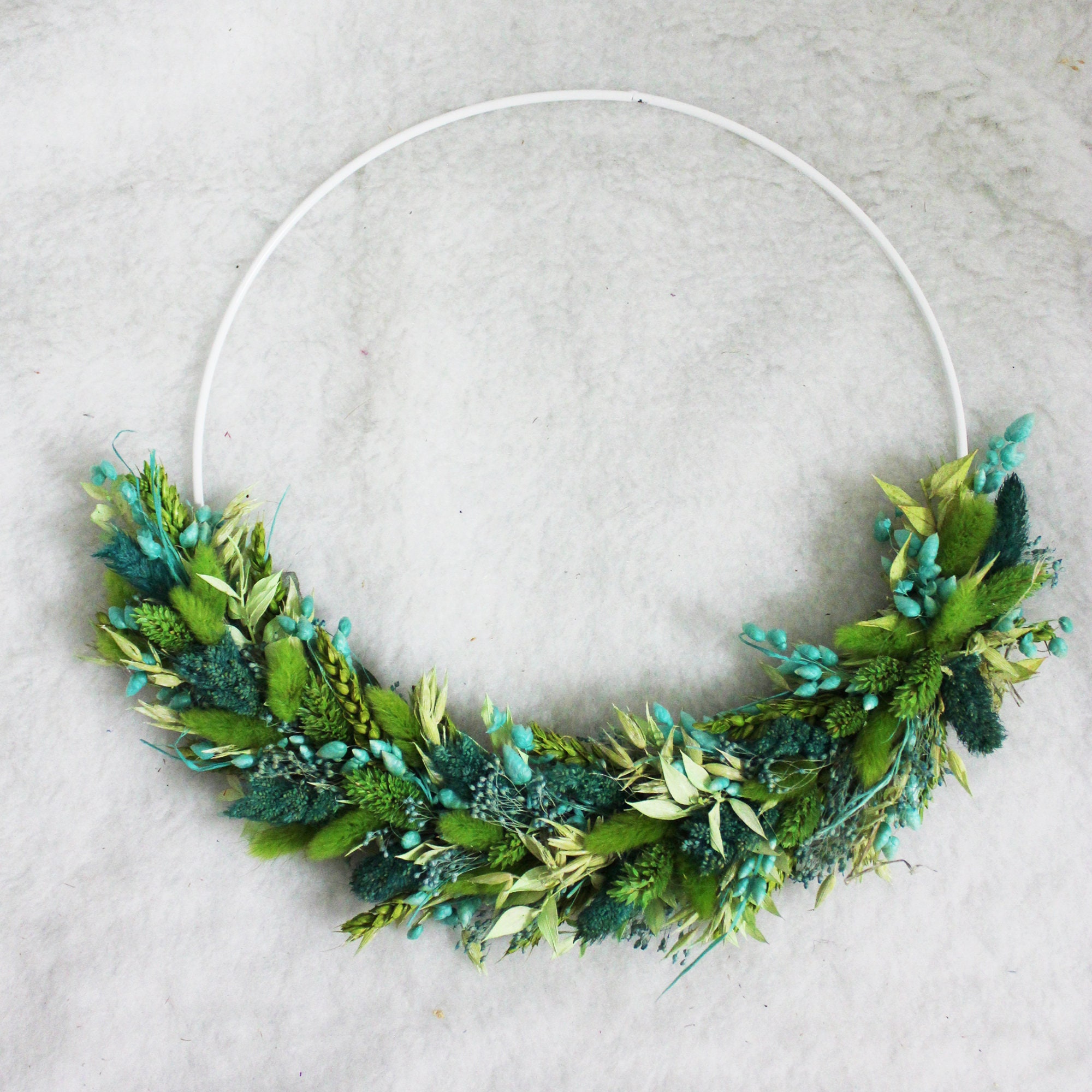 Couronne de Fleurs Séchées Murale, Colorée et Lumineuse