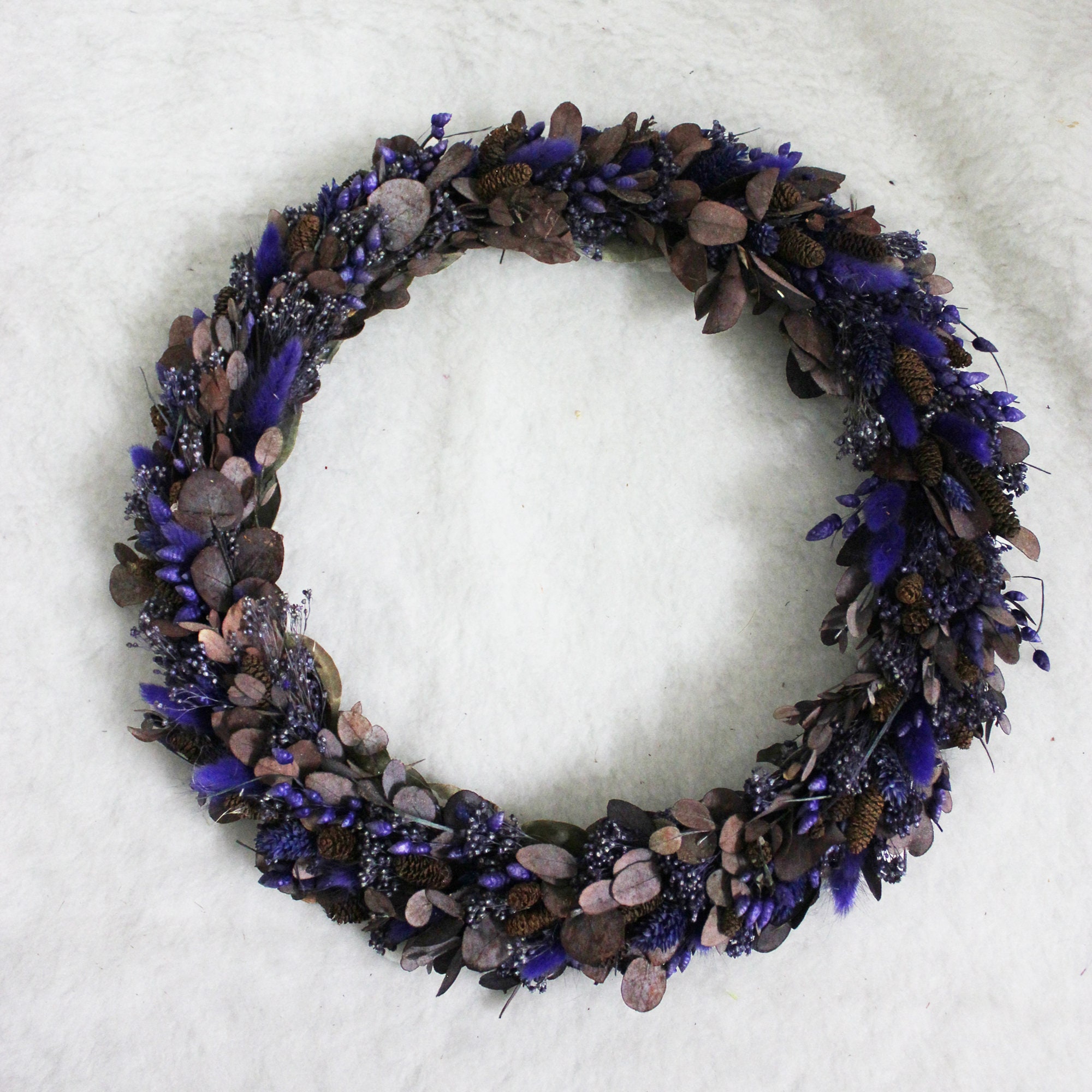 Couronne de Fleurs Séchées Murale, Colorée et Lumineuse