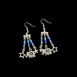 Evil Eye, Elephant & Stars - Earrings - FREE SHIPPING