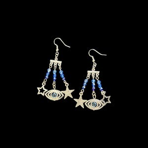Evil Eye & Stars - Earrings - FREE SHIPPING