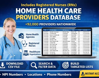 Home Health Agencies Database | NPI Healthcare Provider List | CSV Download