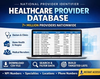 Healthcare Provider Database | NPI Registry Data | Marketing List (CSV Download)