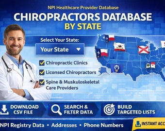 Chiropractors Database by State – NPI Healthcare Provider List (CSV Download)