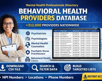 Behavioral Health Providers Database | Mental Health Professionals | NPI Registry Data