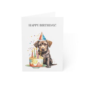Tarjetas de felicitación, tarjeta de Labrador con mensaje personalizado opcional, regalos para amantes de los perros, tarjetas personalizadas, tarjetas para amantes de las mascotas, acuarela