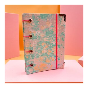 Pretty Marbled Cover Notebook. 48 Mint&Green Pages.