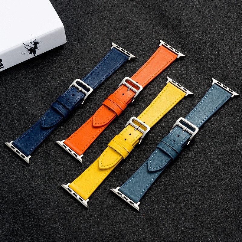 Handmade Leather Apple Watch Strap Iwatch 7 6 5 4 3 2 1 SE Etsy