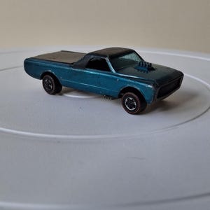 Hot Wheels Custom Fleetside 1967 Matel Inc. Chrome Blue / Green