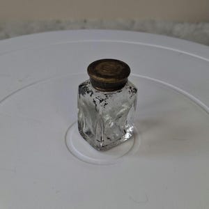 Antique Glass Ink Bottle with Brass Lid - 1885 Writing Slope