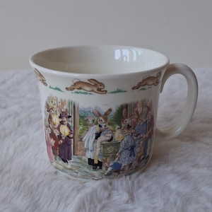 Vintage Royal Doulton Bunnykins Mug Child&#39;s Bunny Rabbit Cup &quot;Celebrate Your Christening&quot;