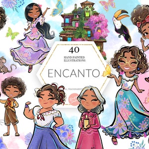 Encanto Clipart, Mirabel PNG, Luisa, Isabela, Casita, Madrigal Family, High Resolution Hand drawn, Cute, Kids, Watercolor, Sublimation