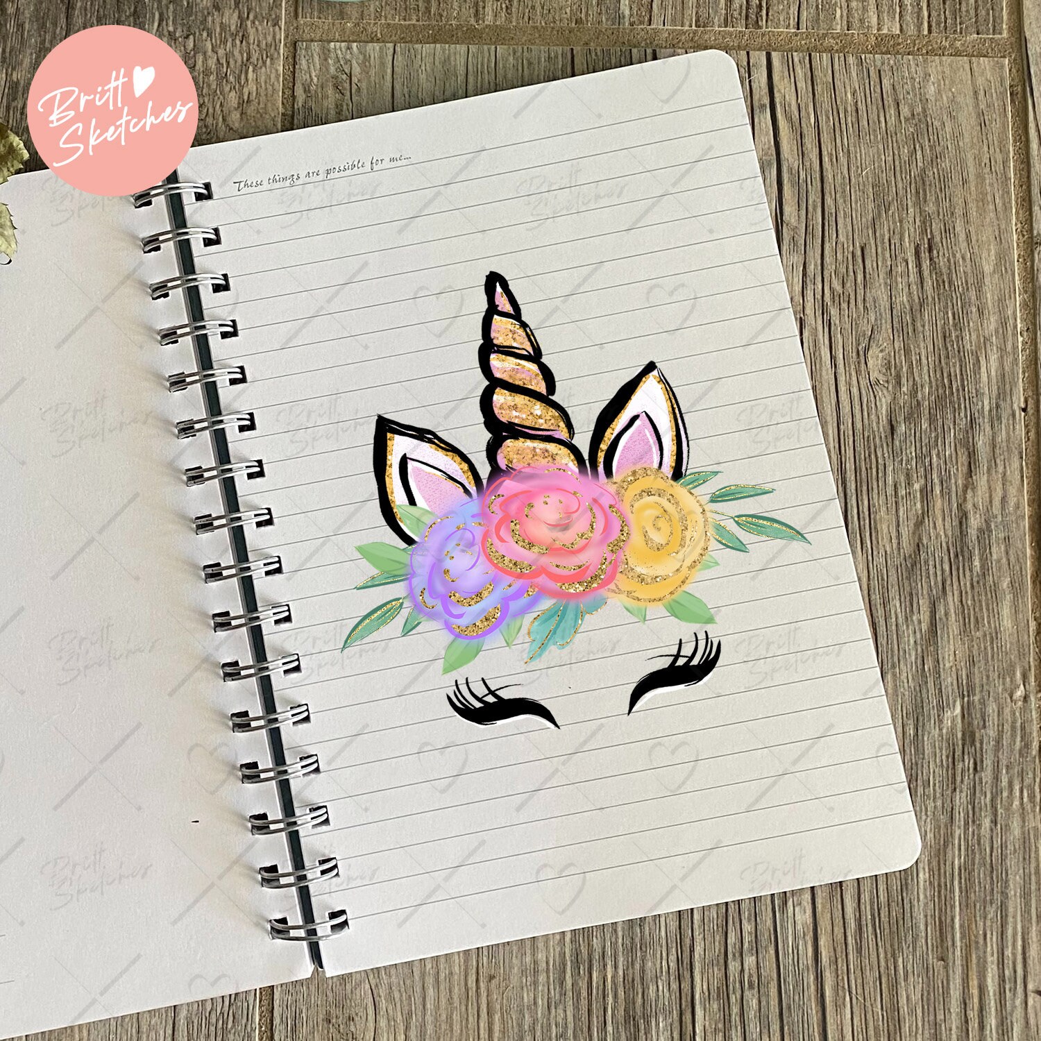 Unicorn Headband Clipart Cute Girls Glitter Unicorn Girl Etsy