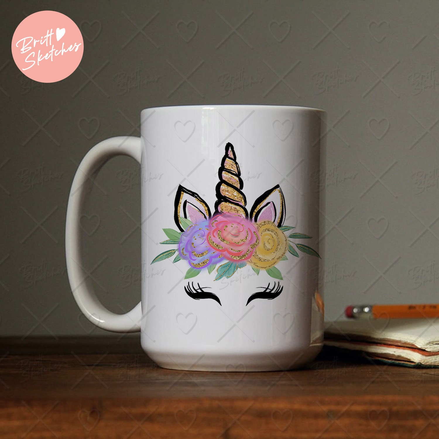 Unicorn Headband Clipart Cute Girls Glitter Unicorn Girl Etsy