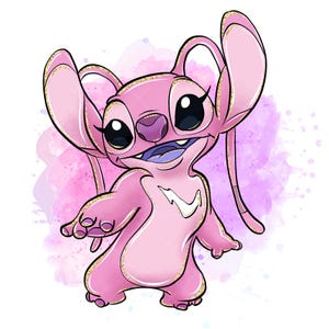 Engel Clipart, Engel PNG, süsser Engel, Aquarell Kinder Kunst, Glitzer-Kunst, Handgezeichnet Stitch Art, Lilo & Stitch