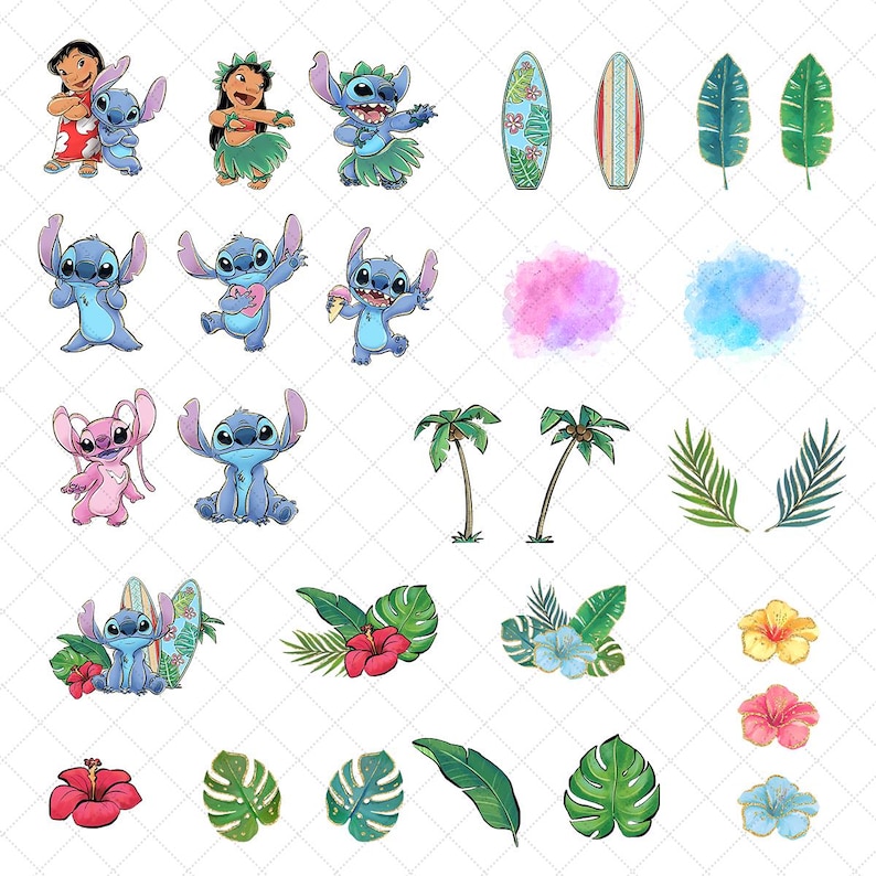 Lilo and Stitch Clipart Set, Lilo and Stitch PNG, Cute Lilo, Stitch ...