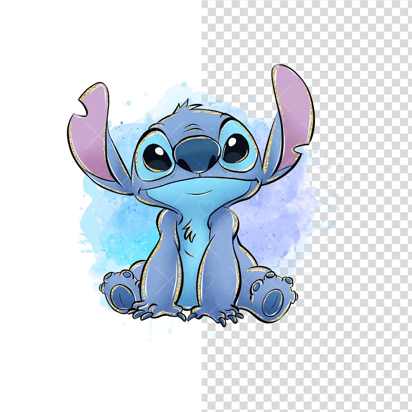 スティッチ クリップアート、スティッチ PNG、座っているスティッチ