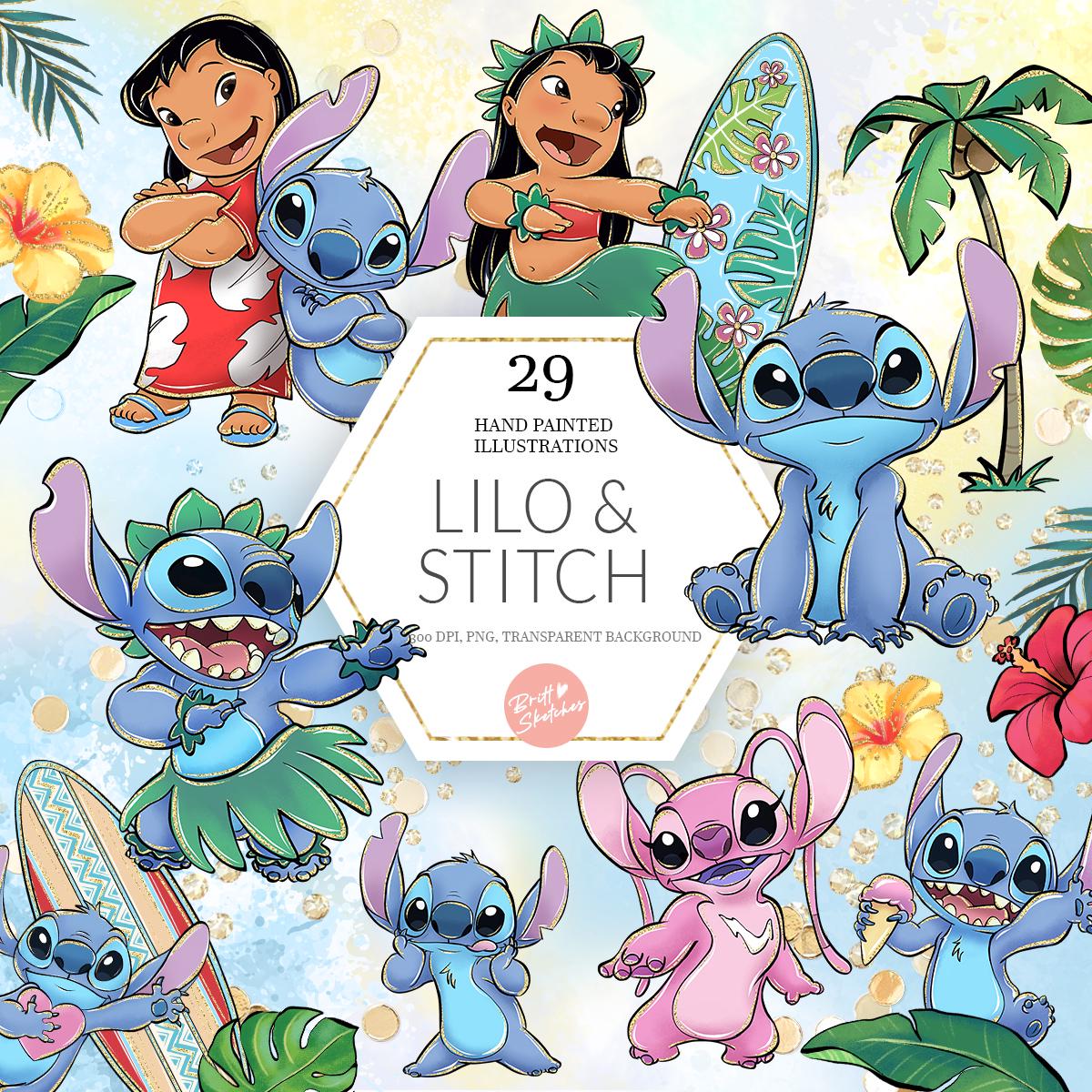 リロ アンド スティッチ クリップアート セット、リロ アンド