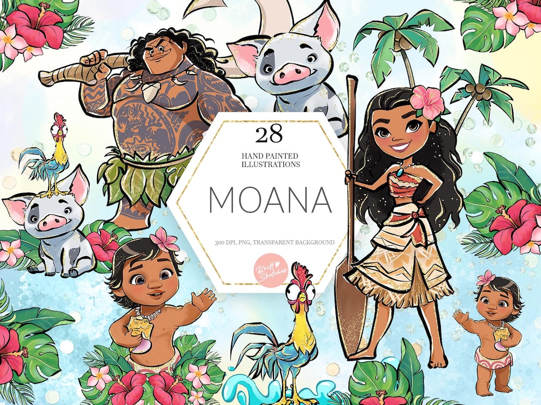 モアナ クリップアート、ポリネシアのプリンセス PNG、マウイ