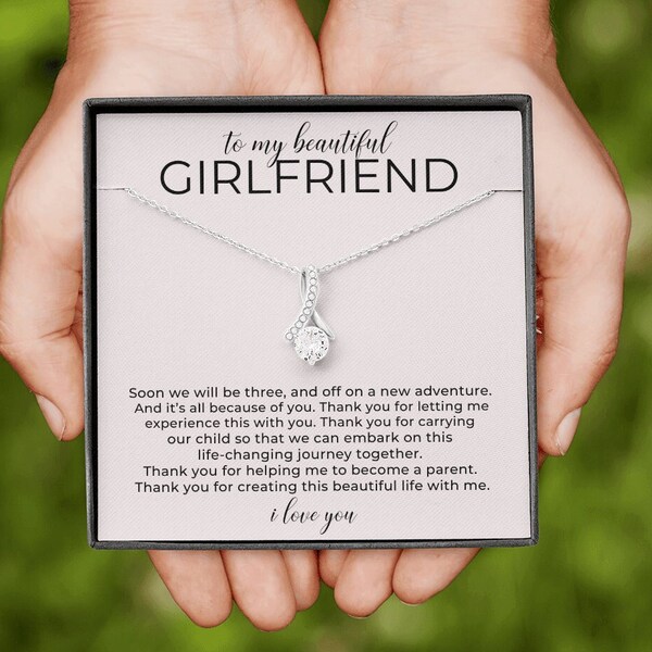 Girlfriend Pregnancy Necklace Gift, Baby Shower Present, Gift for Mom to Be, Gift for Expecting Mother, Pregnant Girlfriend Gift
