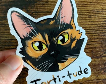 Sticker Tortitude Cat Vinyl Glossy Finish (3")