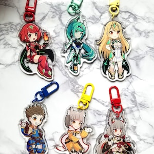 Charm Keychain Pyra Mythra Blade Nia Pneuma Rex - Xenoblade Chronicles 2 Acrylic (3&quot;)