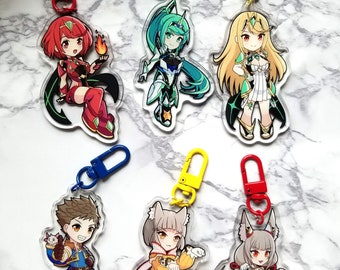 Pyra Mythra Blade Nia Pneuma Rex - Xenoblade Chronicles 2 Acrylic Keychain Charms (3")