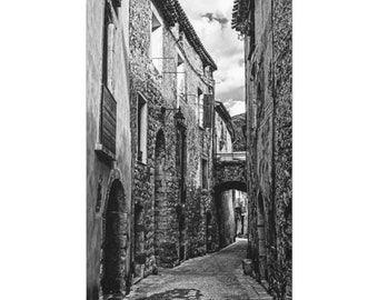 French medieval town Saint-Guilhem-le-Desert - Premium Matte Canvas, Photography Print, Wall Decor, Art Print, Travel Print, France Print