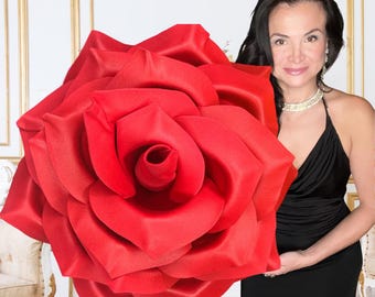 Giant Foam Rose Wall Decor: Flower Backdrop Panel