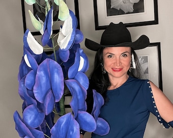 Giant Texas Bluebonnet Foam Flower: Adjustable Height Wedding Backdrop