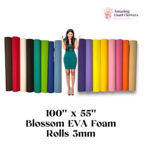 Eva foam sheet - 3mm Thickness 100"x55" Blossom Eva Foam Rolls, Craft foam, Cosplay Making, DIY Giant Flower Kit, High density Colored Foam