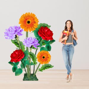 Free-Standing Giant Flower Set ( Set of 3 Flowers) - Handcrafted Artificial Flowers, Wedding Event Floral Decor, Window Display Flower