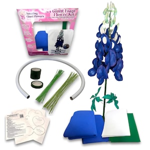 DIY Flower Kit, Giant Bluebonnets Flower Making Kit, Large Foam Flower Kits, Adult kits, Creative flower crafts Video Tutorial