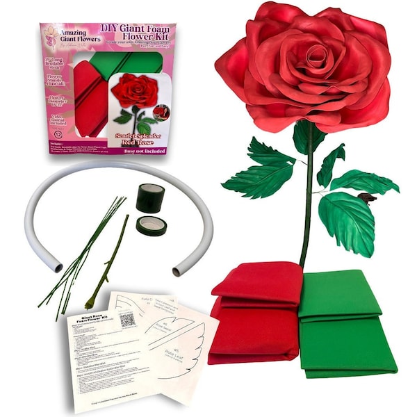 Kits de flores gigantes, rosas gigantes, kits de artesanía de arte, kits para adultos, artesanías de flores, kit de flores de espuma de rosa diy, kit de fabricación de flores de bricolaje, caja de artesanía de arte