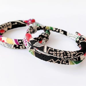Kimono Bracelet, Japanese Chirimen Cord Bracelet, Sliding Knots