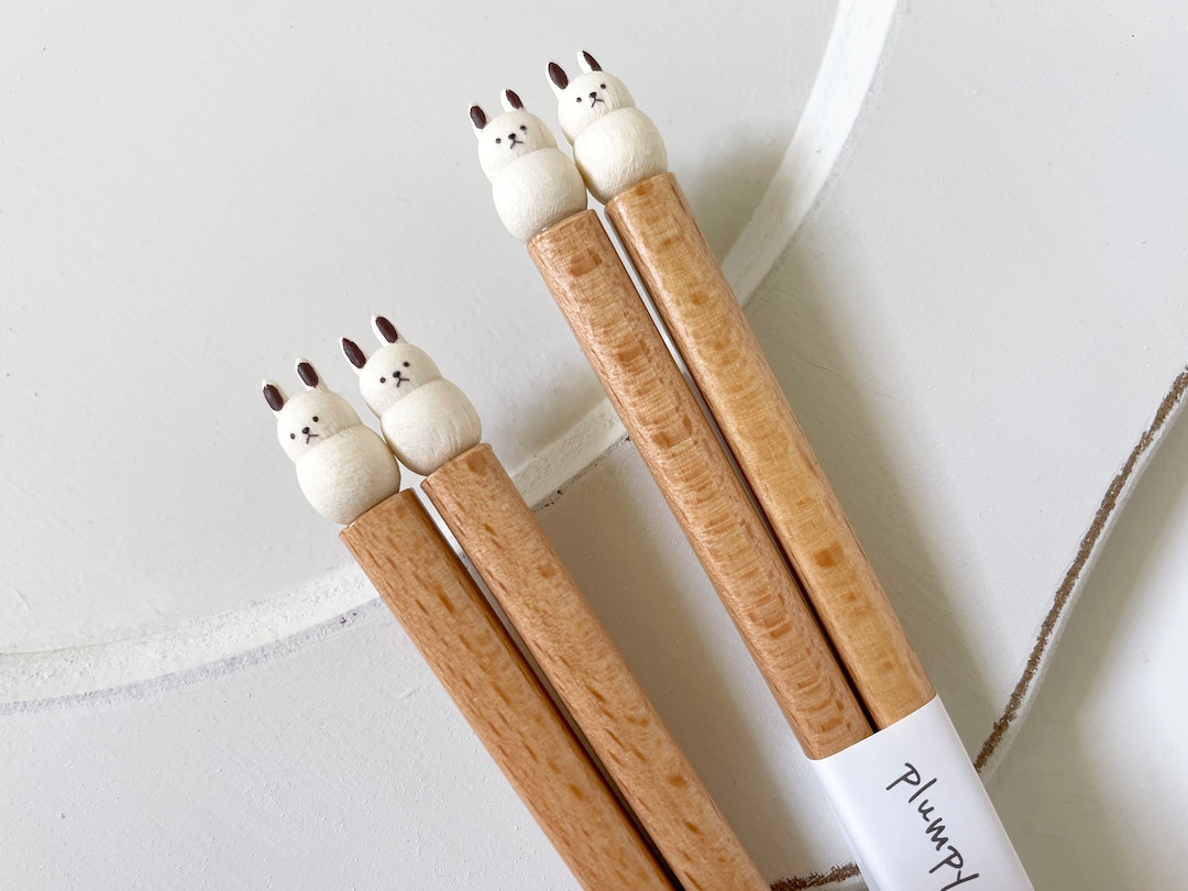 Japanese Cute Bunny Chopsticks, Natural Wood Chopsticks, Animal ...