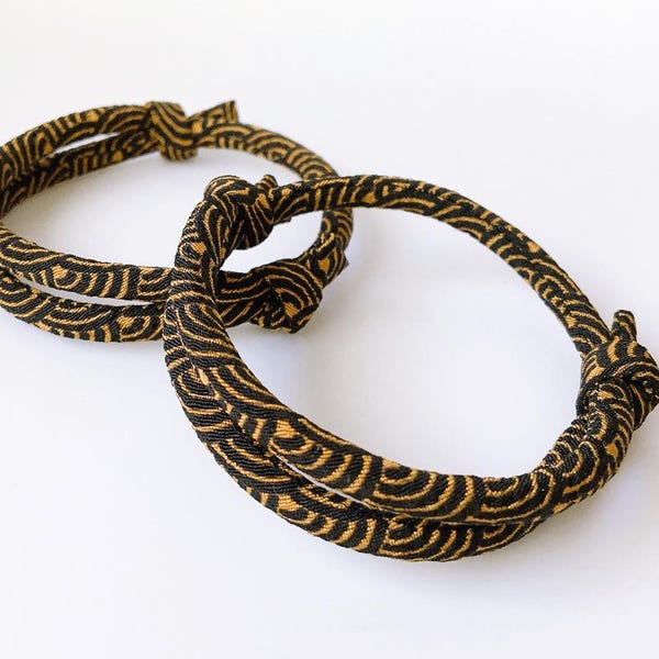 Chirimen Cord Bracelet, Japanese Kimono Style Bracelet, Sliding Knot