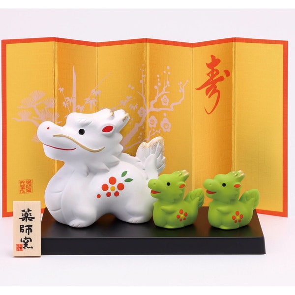 Japanese Dragon Figurine, Cute Dragon Ornament, Good Luck Gift, Dragon Feng Shui Decor, Year of Dragon 2024