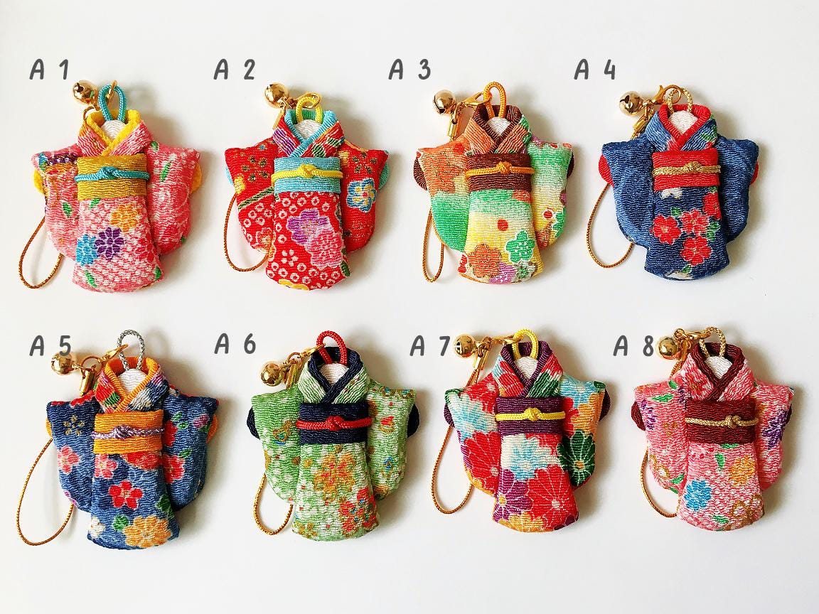 Japanese Kimono Charm, Kyoto Chirimen Fabric, Crepe Fabric