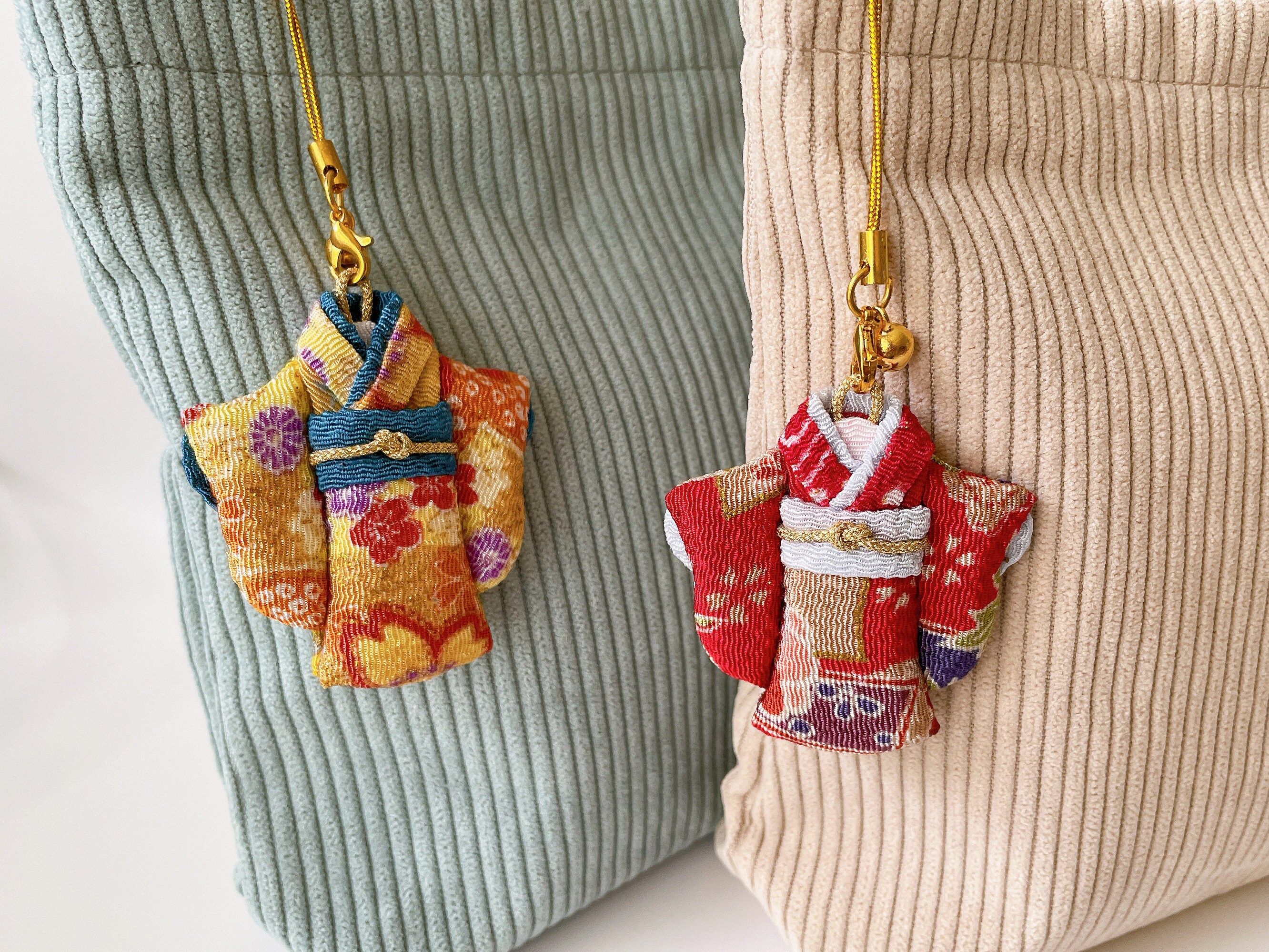 Japanese Kimono Charm, Kyoto Chirimen Fabric, Crepe Fabric
