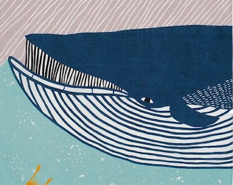 Whale Furoshiki: Japanese Cotton Gift Wrapping Cloth (50x50cm)