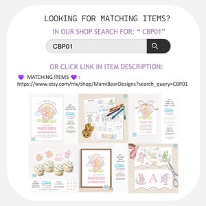 Cute Bears Thank You Card & Tags. Digital Editable Printable Birthday Favor Souvenir Guests Appreciation. Party Supplies Kids Celebration image 4