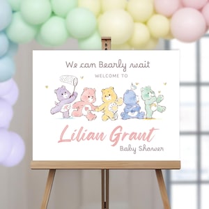 Cute Bears Welcome Sign. Editable Printable Template Mom to Be Decoration. Bump Pregnancy Maternity Birth Celebration
