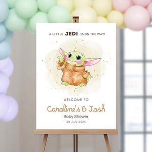 Little Jedi Welcome Sign. Grogu Editable Printable Template Mom to Be Decoration. Bump Pregnancy Maternity Birth Baby Shower Celebration