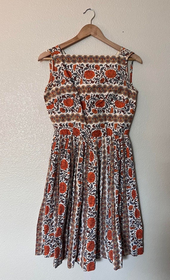 1960's Earthy Floral Dress