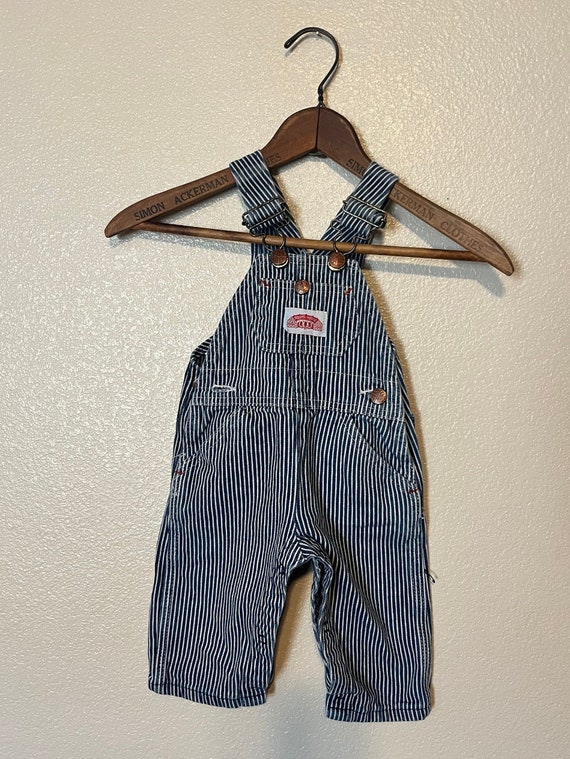 Vintage Round House toddler striped overalls